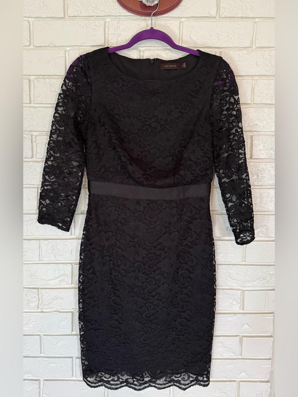 Elegant Black Lace Sheath Dress from The Limited